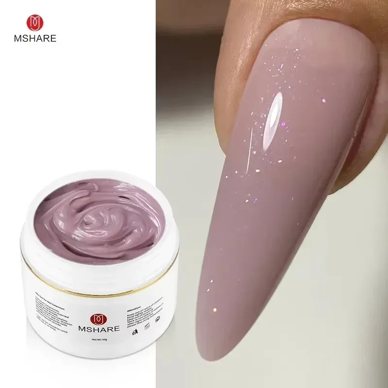 Nail Art Violet - MSHARE สีม่วงประกาย Builder Jelly Gel ครีมยาง