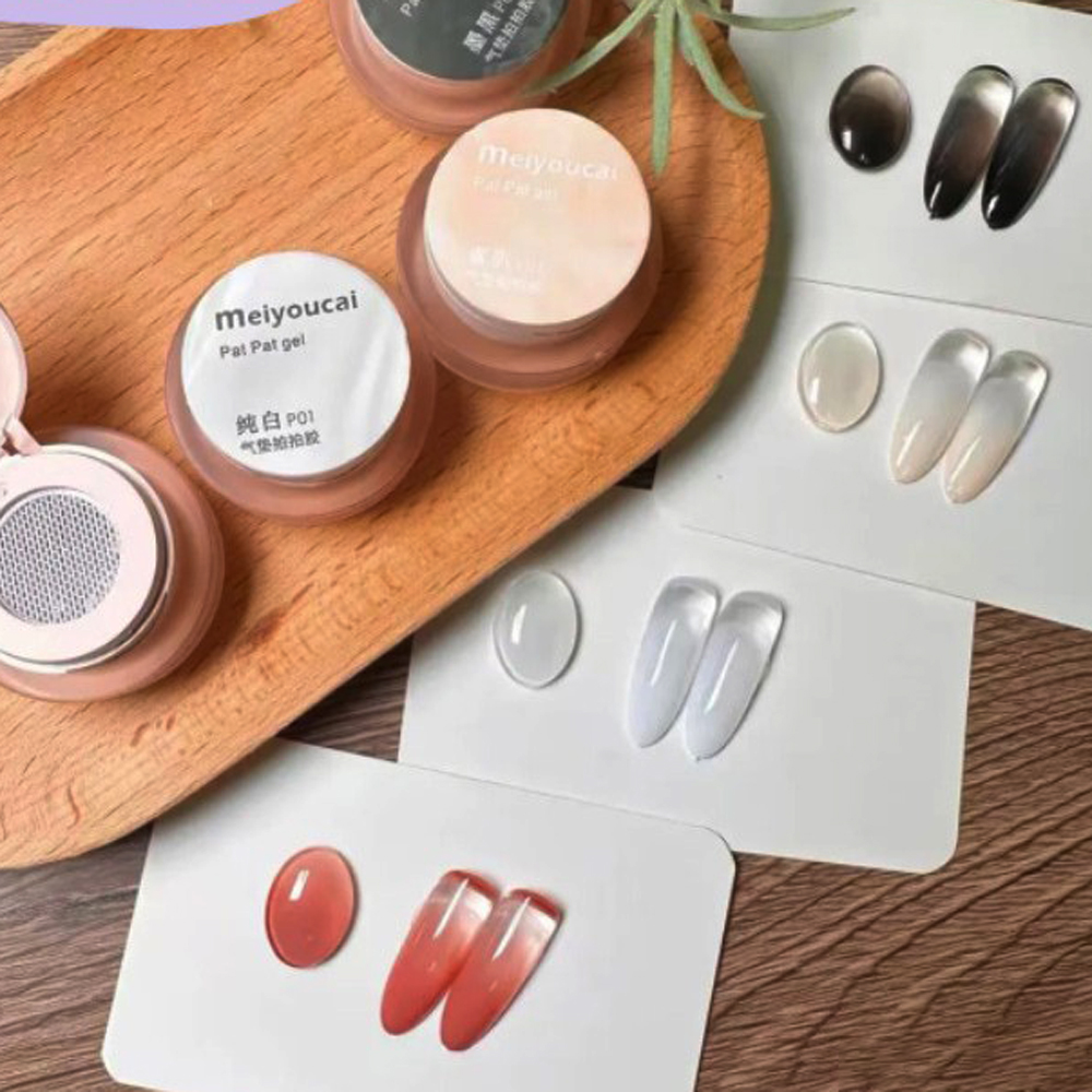 เจลทาเล็บแบบคุชชั่นสีดำขาวไล่เ - Nail Art Ombre Pink บทวิจารณ์และราคา