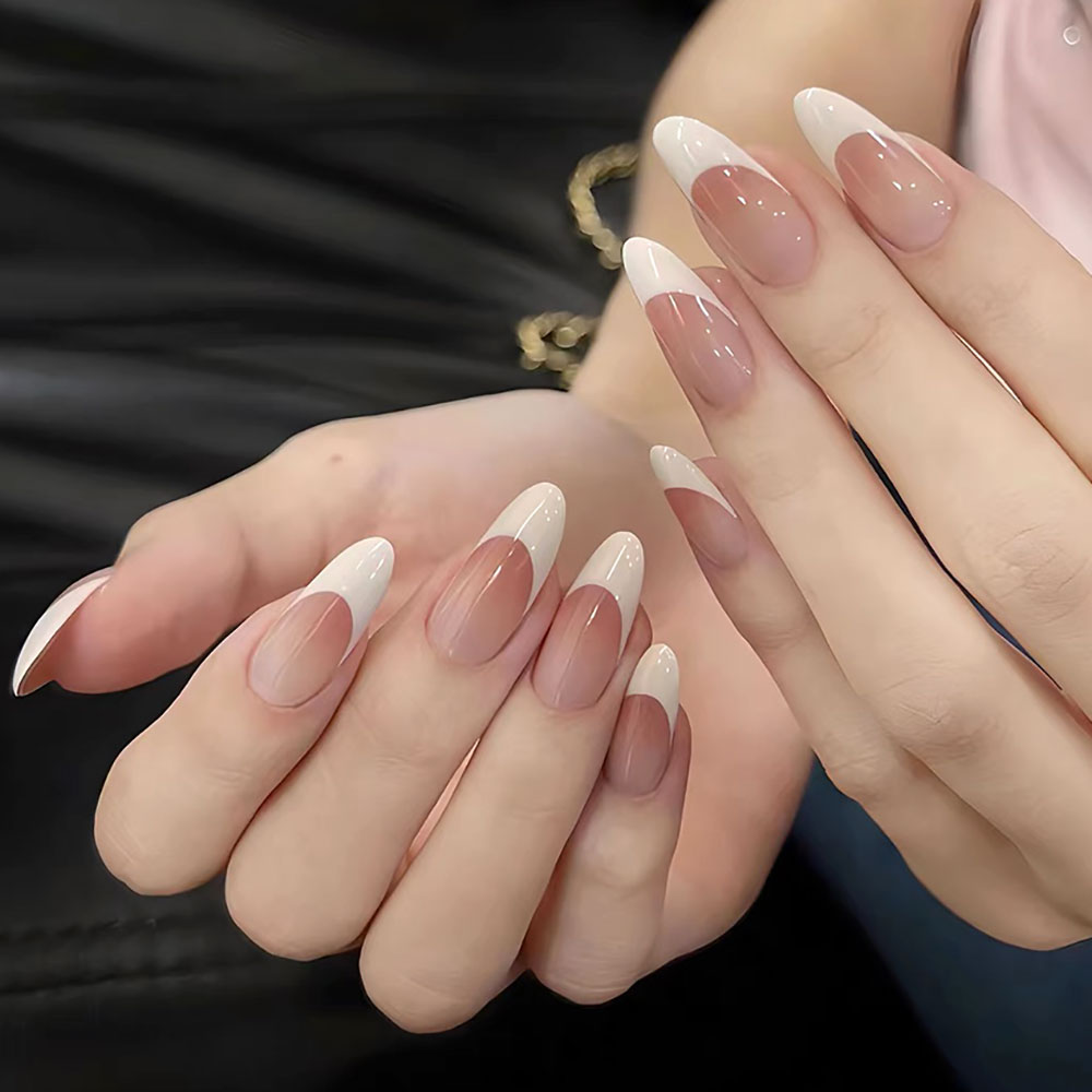 120pcs สีชมพูอัลมอนด์ขนาดกลางภ - Nail Art Press On บทวิจารณ์และราคา