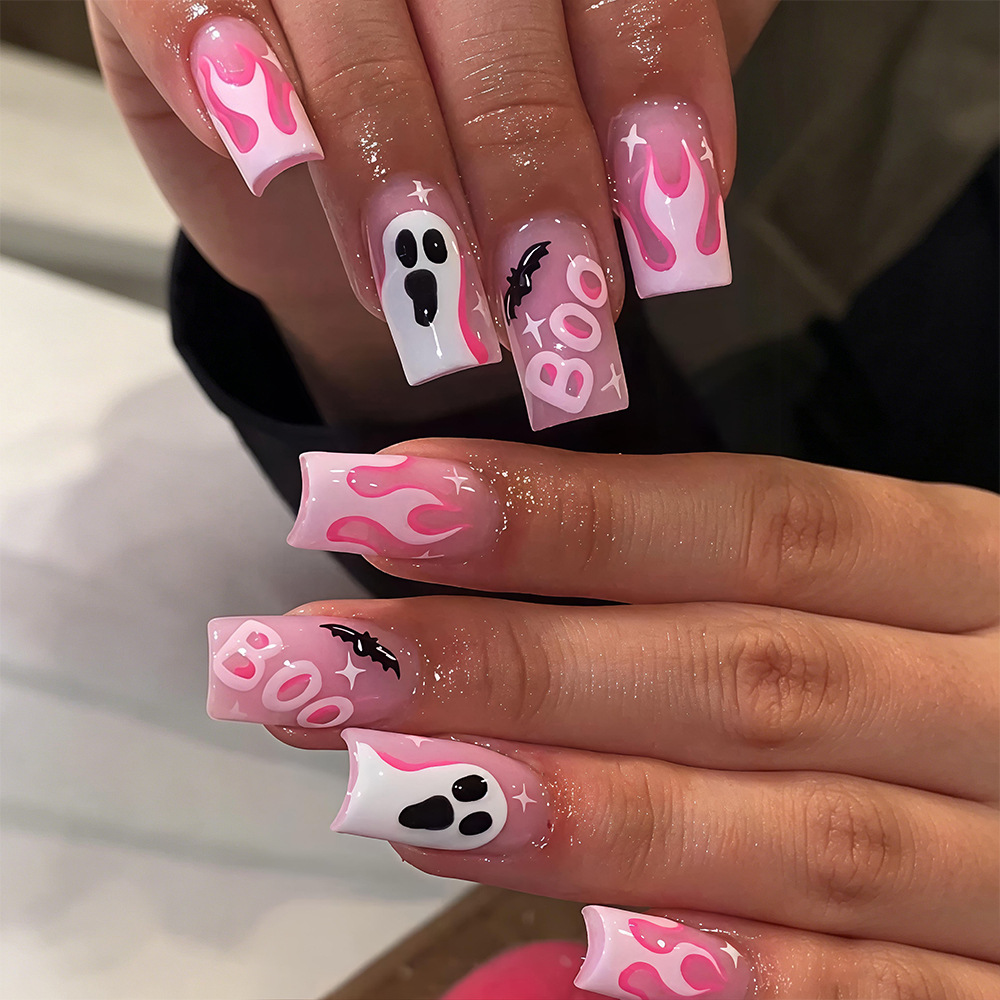 24 ชิ้น เล็บปลอมลายฮาโลวีน สีช - Nail Art Press On บทวิจารณ์และราคา