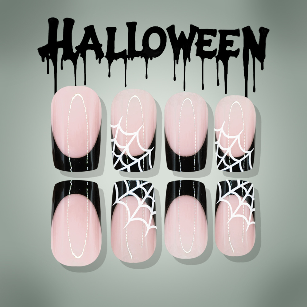 24 ชิ้น เล็บปลอมลายฮาโลวีน สีช - Nail Art Press On บทวิจารณ์และราคา