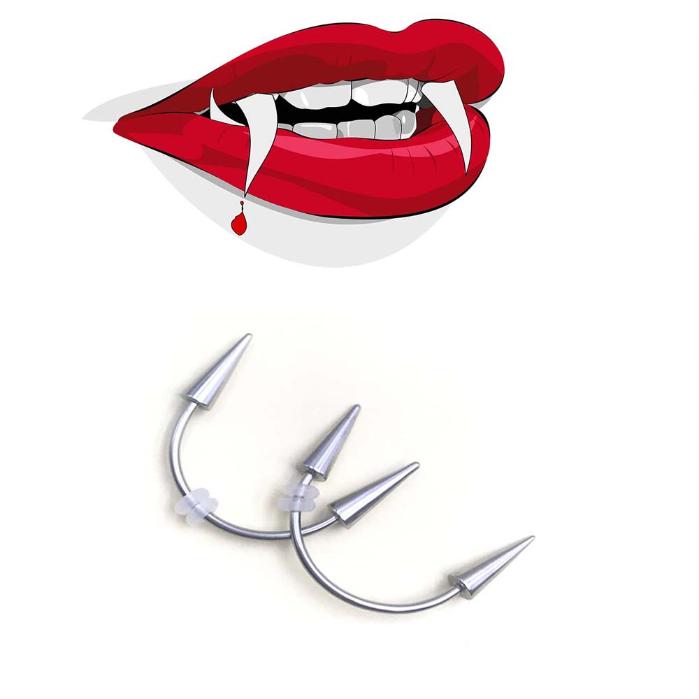 Wkoud 2ชิ้นเจาะไทเกอร์ฟันแวมไพ - Nail Art Vampire บทวิจารณ์และราคา