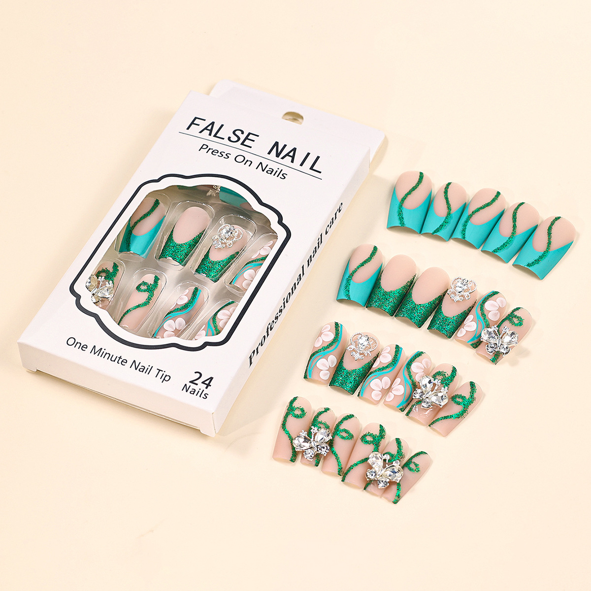 กดโลงศพยาวบนเล็บนักบัลเล่ต์เล็ - Nail Art Press On บทวิจารณ์และราคา