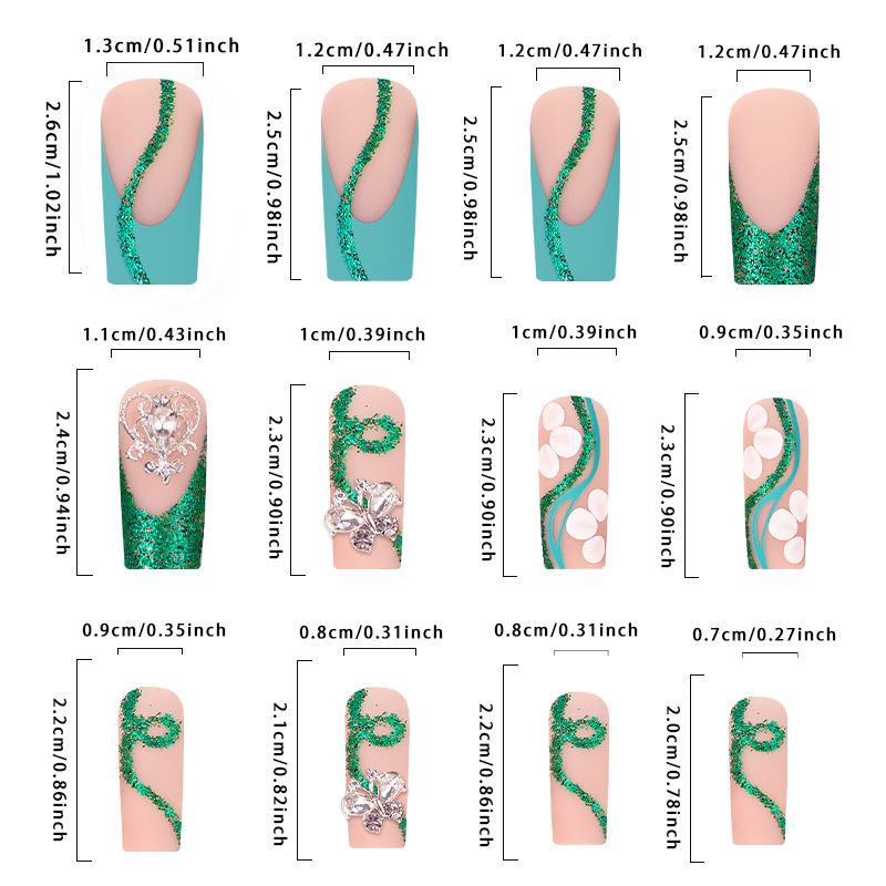 กดโลงศพยาวบนเล็บนักบัลเล่ต์เล็ - Nail Art Press On บทวิจารณ์และราคา