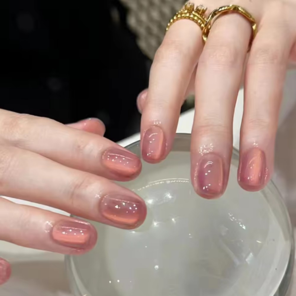 เล็บปลอมแบบกดติด 24 ชิ้น รูปทร - Nail Art Ombre Pink บทวิจารณ์และราคา