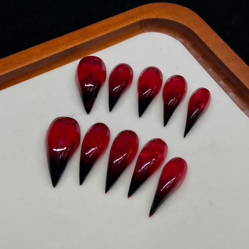 2026ใหม่! เล็บปลอมสีแดงและดำแบ - Nail Art Vampire บทวิจารณ์และราคา