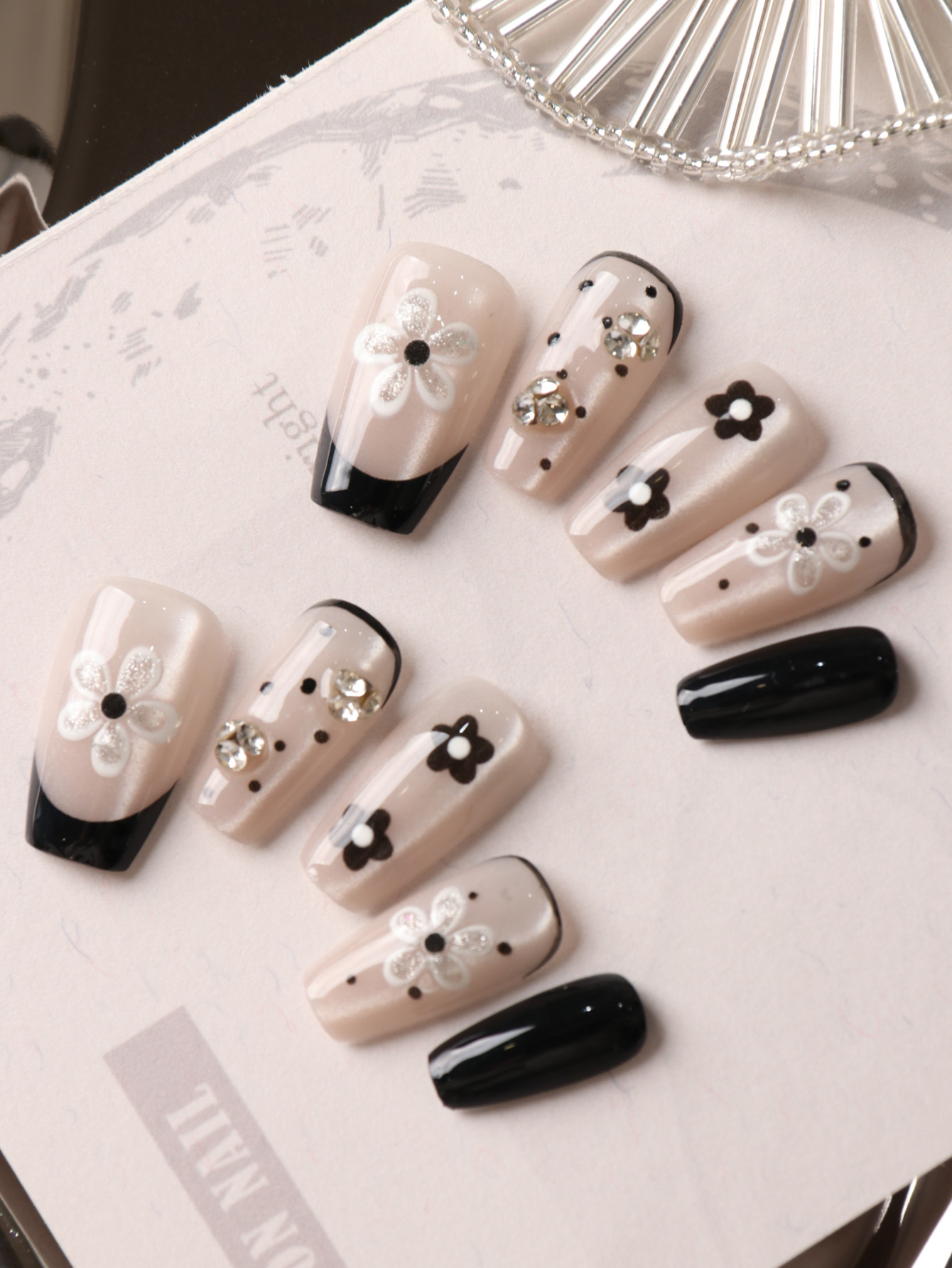เล็บปลอมแบบกดติด 10 ชิ้น สไตล์ - Nail Art Press On บทวิจารณ์และราคา