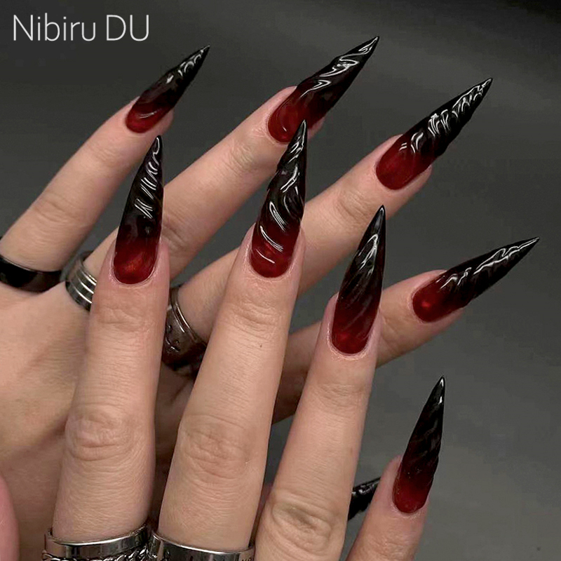 24 ชิ้นฮาโลวีนเลือดกดบนเล็บชุด - Nail Art Vampire บทวิจารณ์และราคา