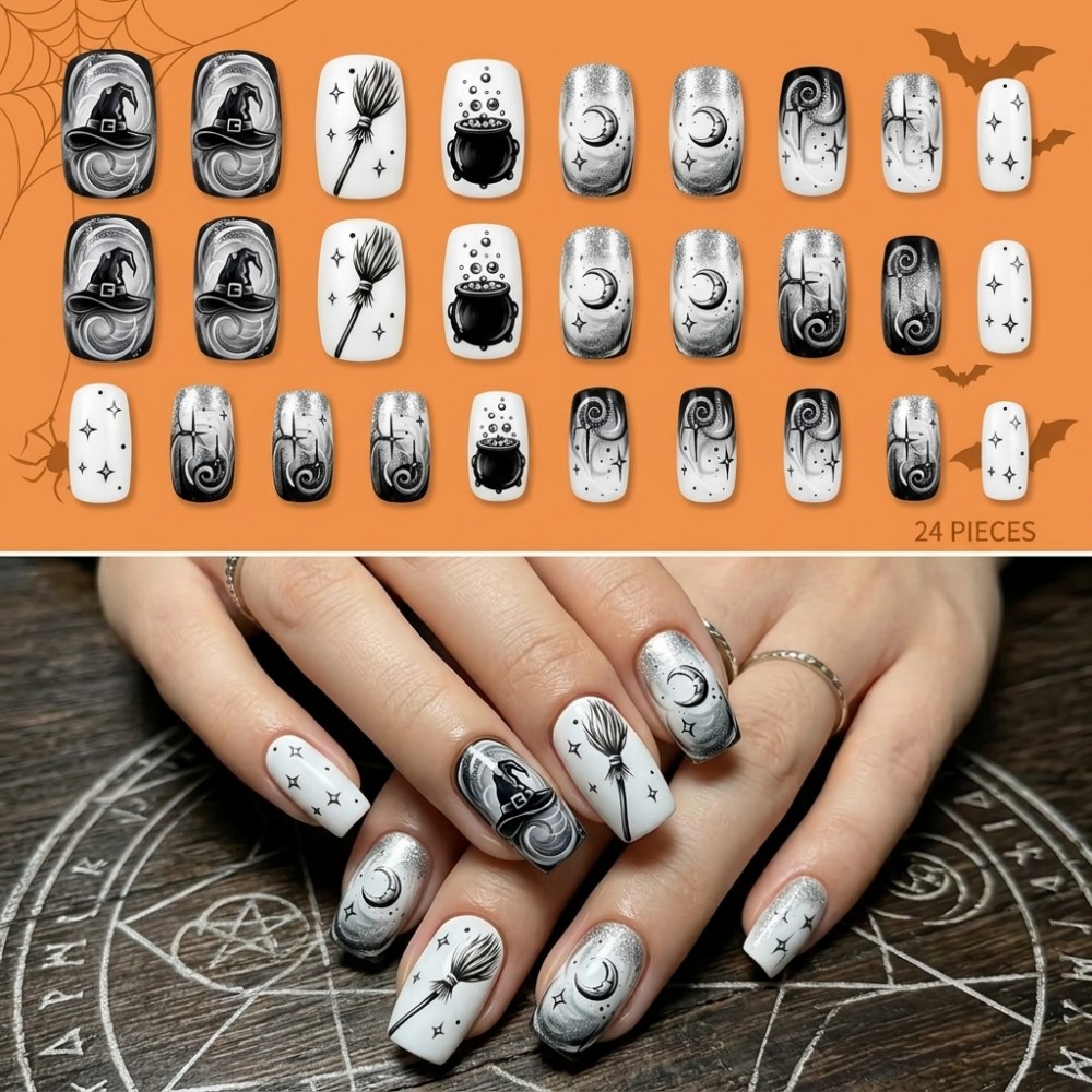 เล็บปลอมแบบกดติด 24 ชิ้น ลายฮา - Nail Art Vampire บทวิจารณ์และราคา