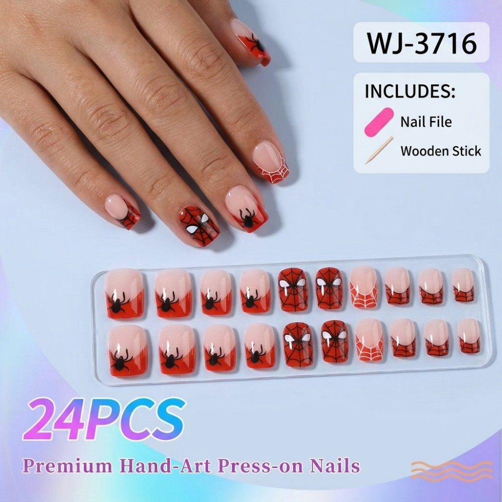 เล็บปลอมแบบกดติด 24 ชิ้น ลายฮา - Nail Art Vampire บทวิจารณ์และราคา