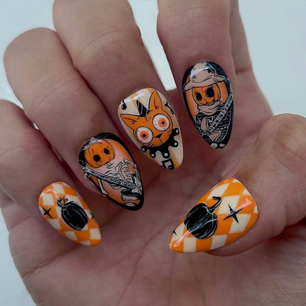 เล็บปลอมแบบกดติด 24 ชิ้น ลายฮา - Nail Art Vampire บทวิจารณ์และราคา