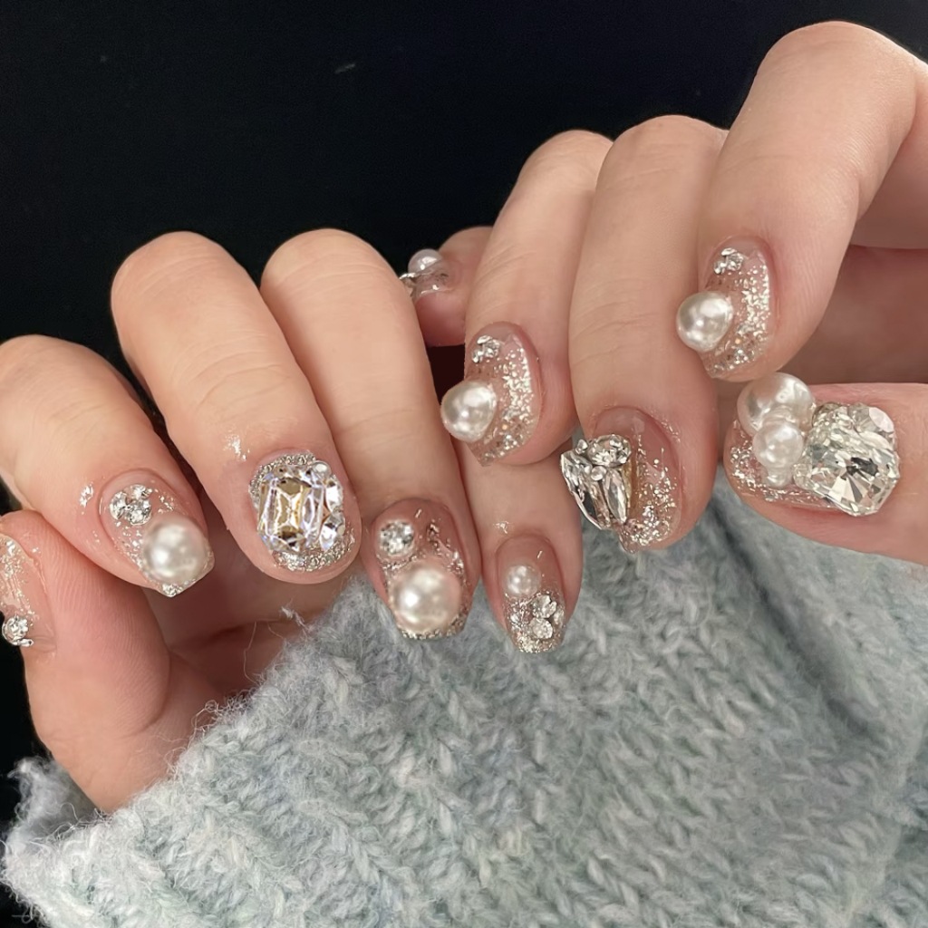 24 ชิ้น เล็บปลอมแบบกดติดลายตาแ - Nail Art Overlay บทวิจารณ์และราคา