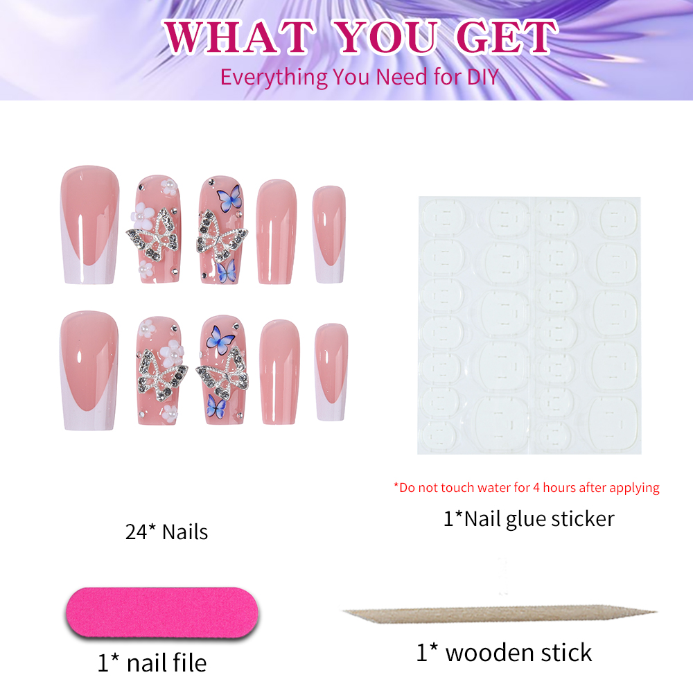 เปล่งประกายด้วยเล็บปลอมอะคริลิ - Nail Art Press On บทวิจารณ์และราคา