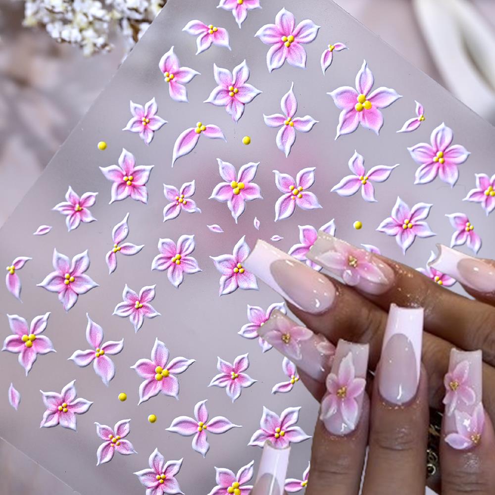 สติกเกอร์ติดเล็บลายดอกลิลลี่สี - Nail Art Ombre Pink บทวิจารณ์และราคา