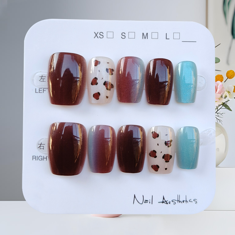 สติ๊กเกอร์ติดเล็บลายใหม่ สีน้ำ - Nail Art Press On บทวิจารณ์และราคา
