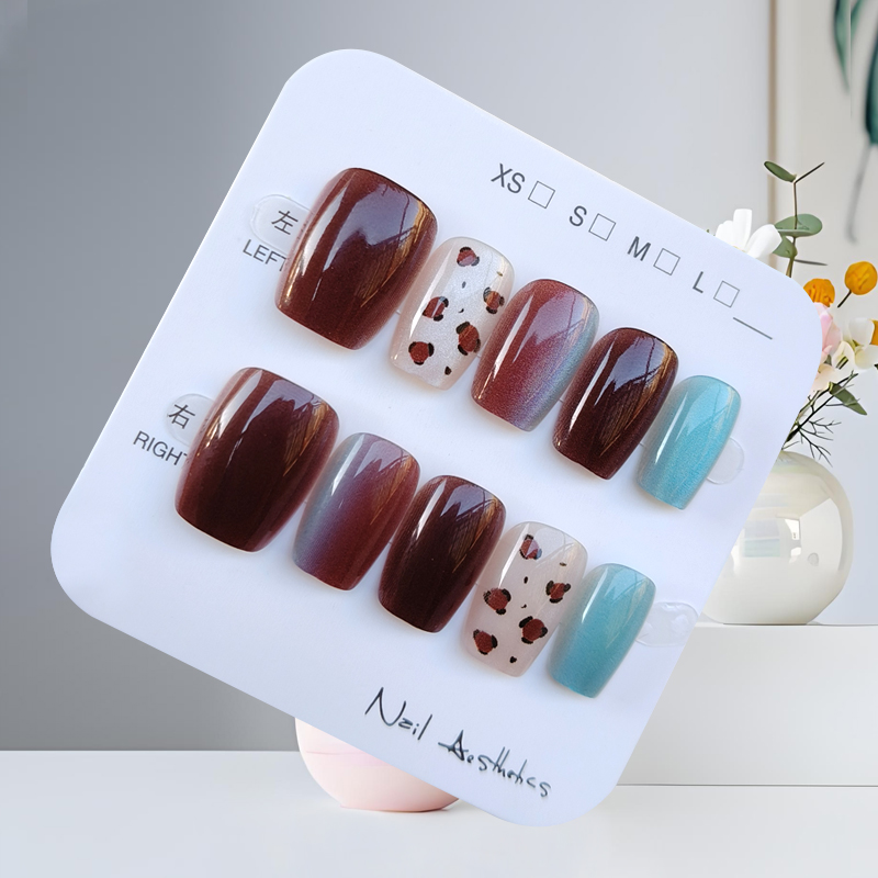 สติ๊กเกอร์ติดเล็บลายใหม่ สีน้ำ - Nail Art Press On บทวิจารณ์และราคา
