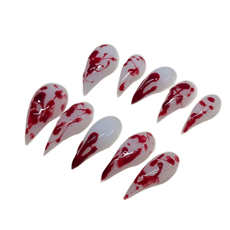 10 ชิ้น เล็บปลอมทรงสติเลตโต้ทำ - Nail Art Vampire บทวิจารณ์และราคา