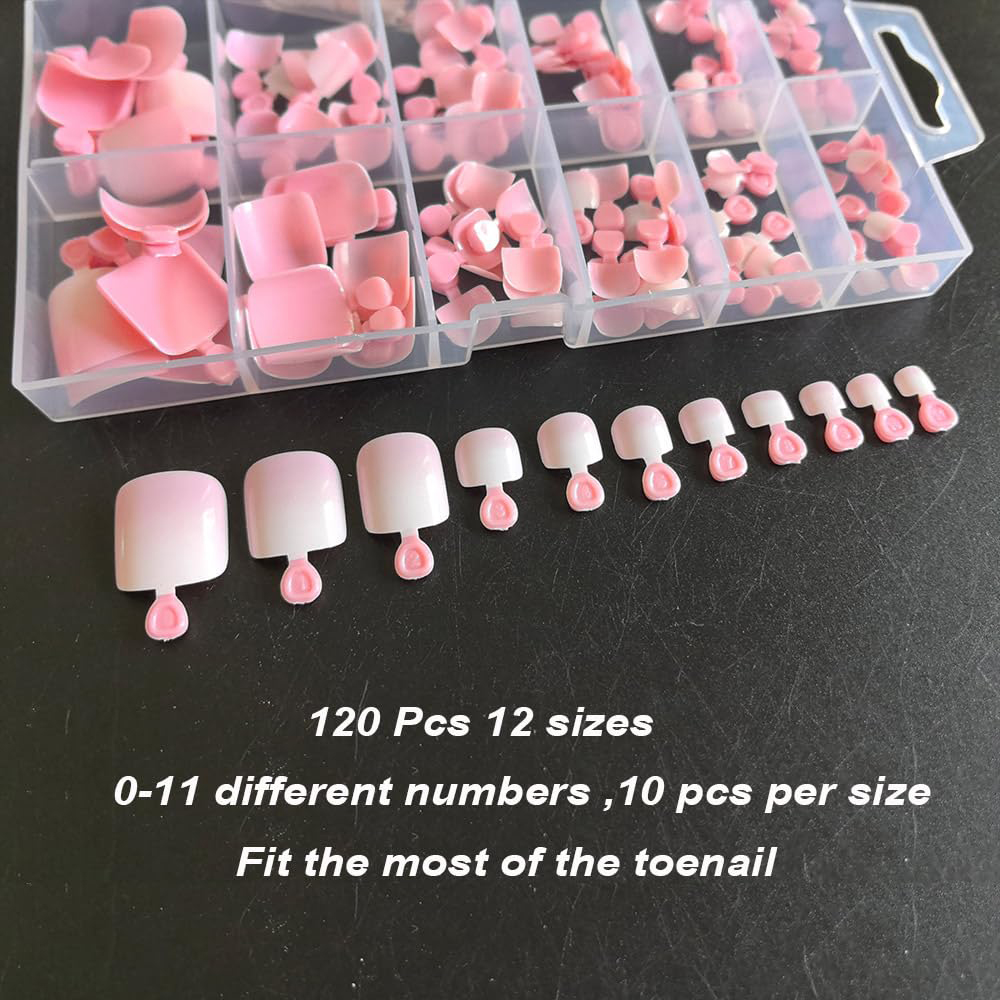 ปลายเล็บเท้าสีชมพูขาวแบบไล่เฉด - Nail Art Ombre Pink บทวิจารณ์และราคา