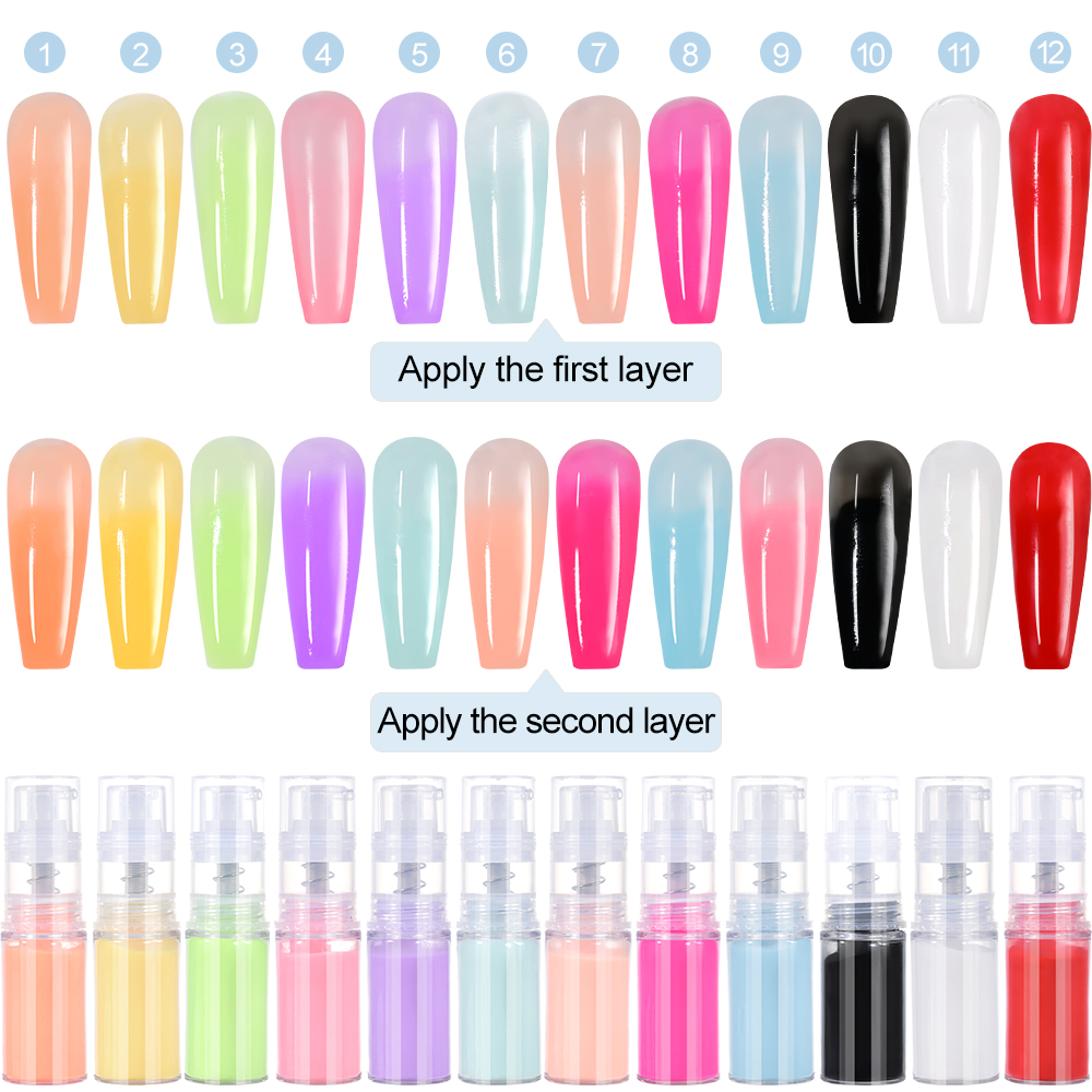 10G/ขวดนีออนสีชมพูOmbreผงกดปั๊ - Nail Art Ombre Pink บทวิจารณ์และราคา